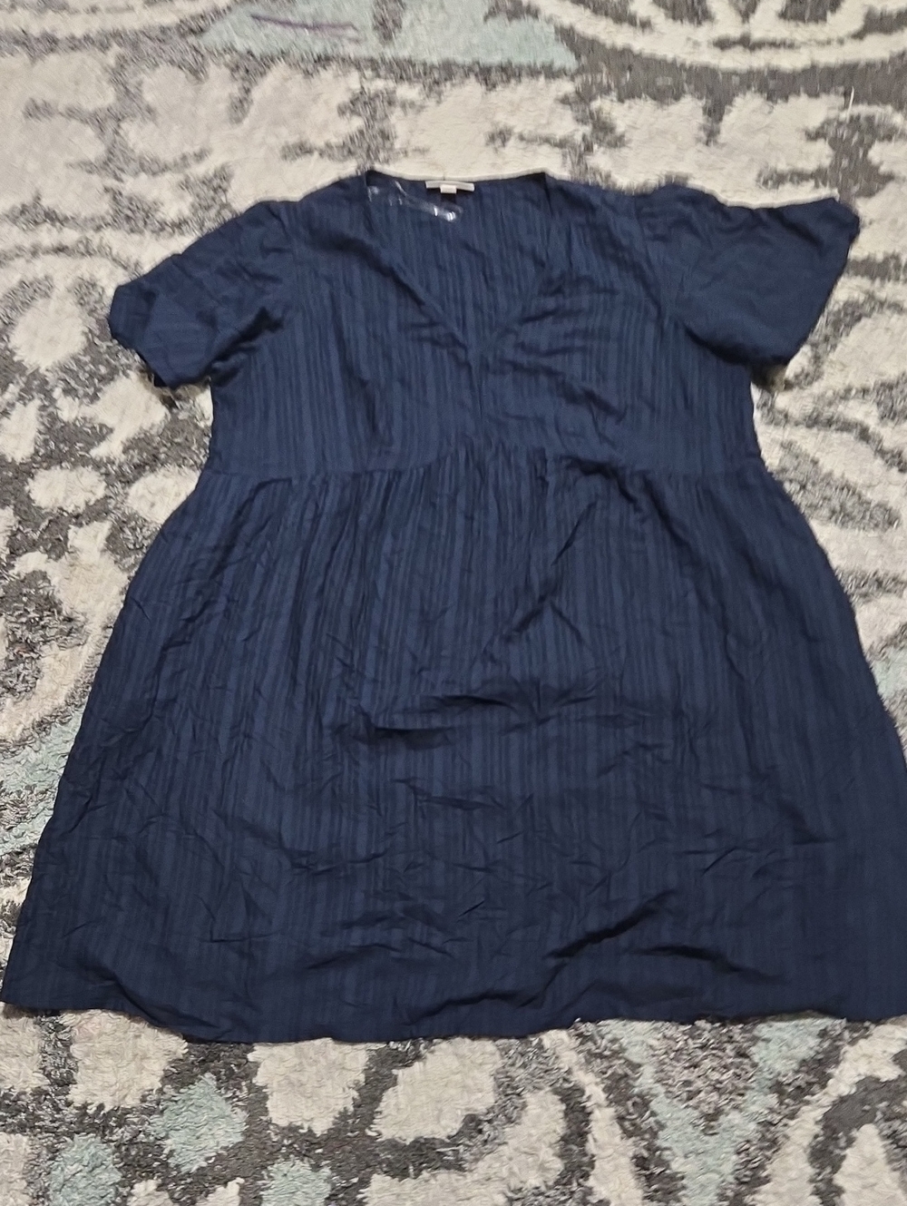 Knox Rose Navy Blue Short Sleeve V-Neck Dress